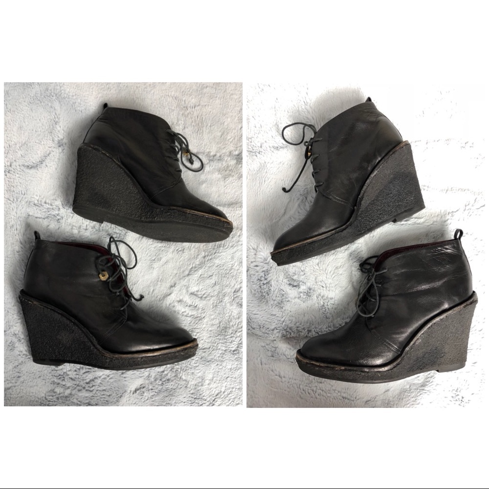 Marc by Marc Jacobs- Leather tie up wedge boots - Picture 5 of 8